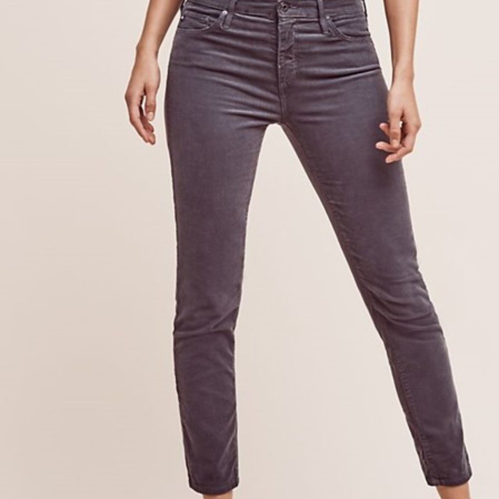 Anthropologie AG Stevie Mid-Rise Ankle Cords, size 29, grey